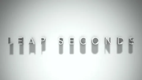 Leap seconds 3D title animation white text on a white background Stockbeeldmateriaal 298897225