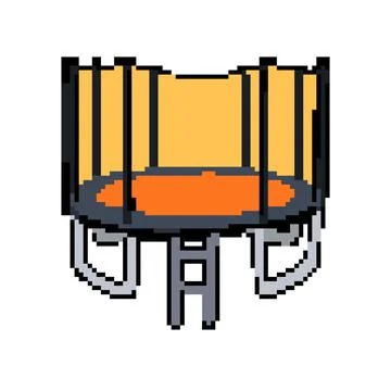 Leap trampoline jumping pixel art vector illustration Stock Illustration