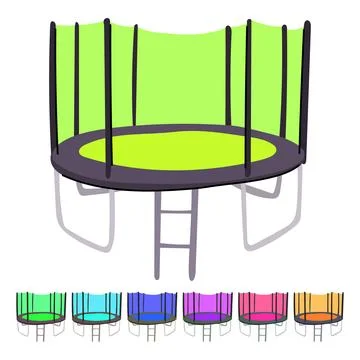 Leap trampoline jumping vector cartoon graphic Stockillustratie