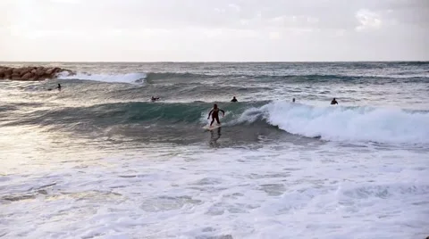 Off the leap wave surfing Video stock 45814209