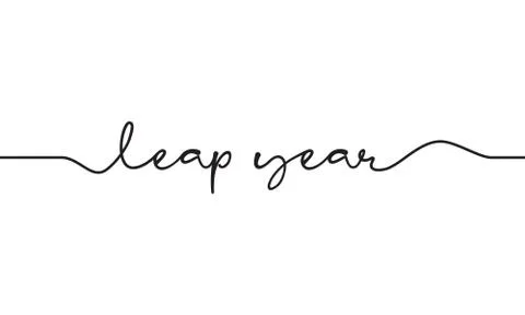 Leap year script text Stock Illustration