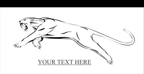 Leaping Big Cat Illustrazione stock