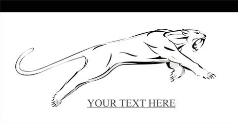 Leaping Big Cat  Illustrazione stock