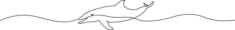 Leaping dolphin in open waters Vector Stockillustratie