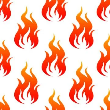 Leaping fiery flames seamless pattern Stock Illustration