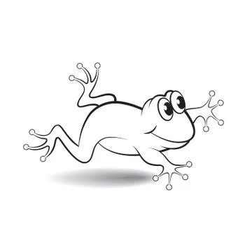 Leaping frog in black Stock Illustration