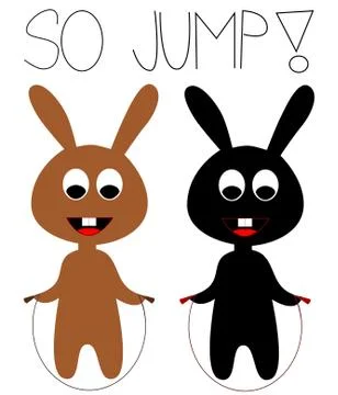 Leaping rabbits Stock Illustration