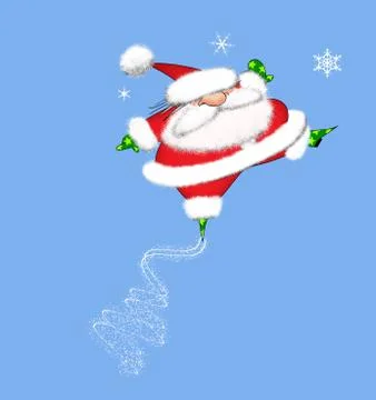 Leaping Santa Claus Stock Illustration
