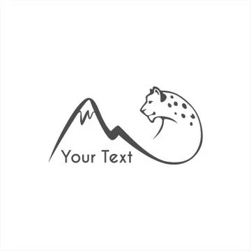 Leaping snow leopard logo sign emblem vector illustration Illustrazione stock