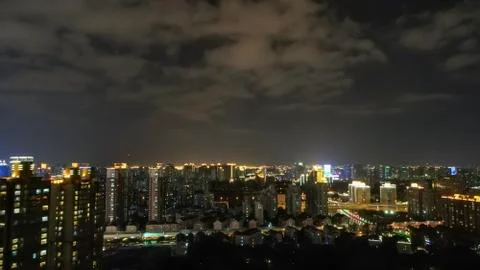 Leaping into Urban. Drone flight Stock Photos