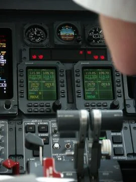 LearJet Instrument Panel and Pilot Stock Photos