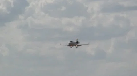 Learjet Lear Landing Stock Footage 13163294