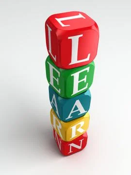 Learn 3d colorful buzzword tower イラスト素材