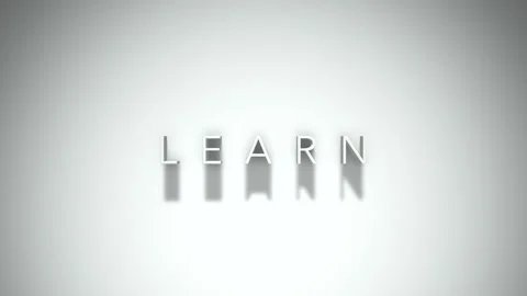 Learn 3D title animation with shadows on a white background Stock Footage 297667758