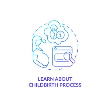 Learn about childbirth process blue gradient concept icon Illustrazione stock