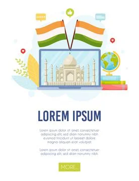 Learn about India concept. Vector illustration. Ilustración de archivo