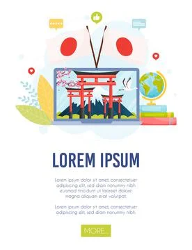 Learn about Japan concept. Vector illustration. Stock Illustration