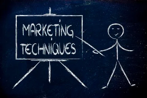 Learn about marketing techniques Stock Illustration