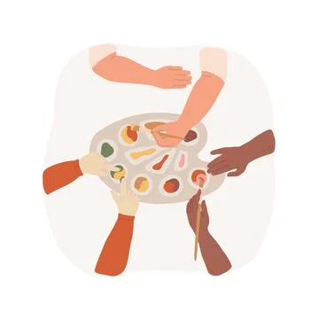 Learn about mixing colors isolated cartoon vector illustrations. Illustrazione stock