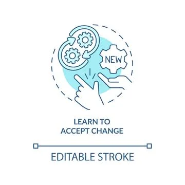 Learn to accept change turquoise concept icon Stock Illustration