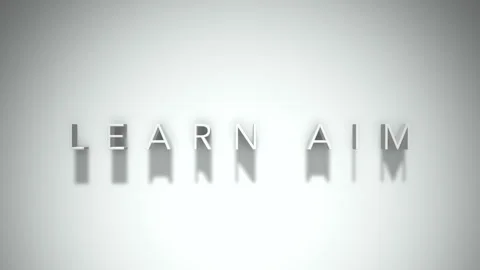 Learn aim 3D title animation with shadows on a white background Stock Footage 297667647
