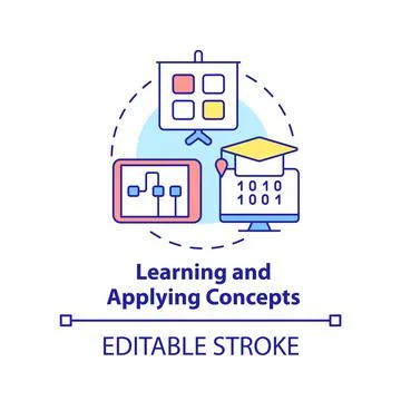 Learn and apply concepts concept icon Stockillustratie