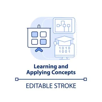 Learn and apply concepts light blue concept icon Stock Illustration