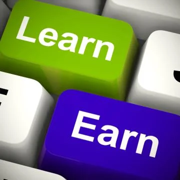 Learn and earn concept means more money by studying harder - 3d Illustrazione stock