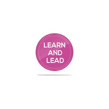 Learn and lead text in pink circle Stock Illustration