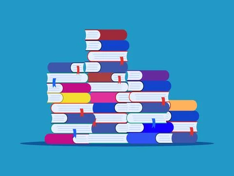 Learn and study. stack of books isolated on background Stock Illustration