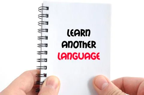 Learn another language text concept Stock Photos
