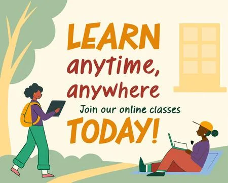 Learn Anytime, Anywhere Unlock Your Potential with Online Classes Stock-Illustration