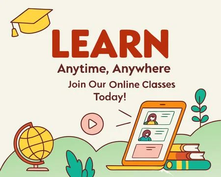 Learn Anytime, Anywhere Unlock Your Potential with Online Classes Stock Illustration