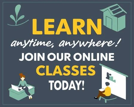 Learn Anytime, Anywhere Unlock Your Potential with Online Classes Stock Illustration