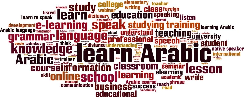 Learn Arabic word cloud 스톡 일러스트