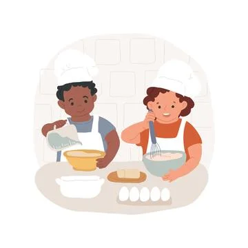 Learn basic cooking isolated cartoon vector illustration. Stockillustratie