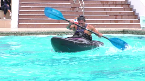Learn basic kayak self rescuing techniques in Banos,Ecuador,including Video stock 52704863