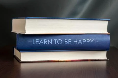 Learn to be happy. book concept. 스톡 일러스트