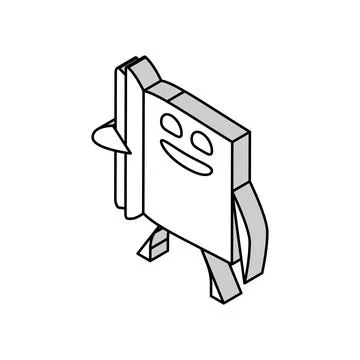 Learn book character isometric icon vector illustration 스톡 일러스트