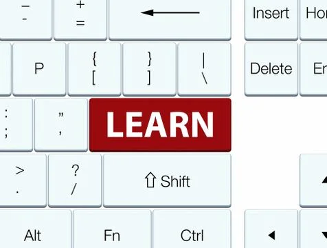 Learn brown keyboard button Illustrazione stock