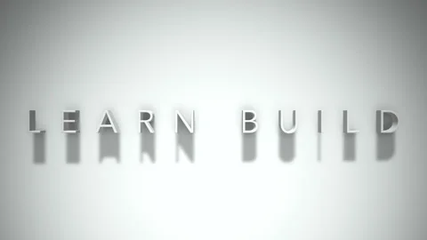 Learn build 3D title animation with shadows on a white background Stock Footage 297667692