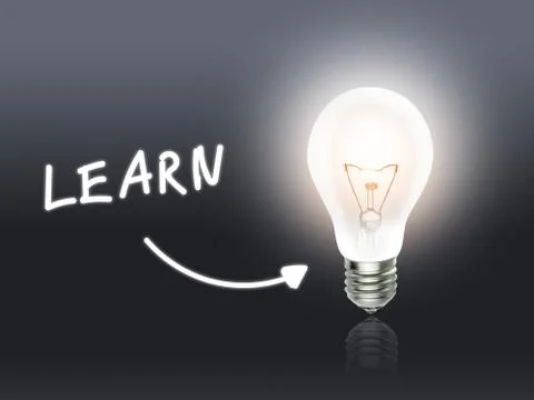 Learn bulb lamp energy light gray Stock Illustration