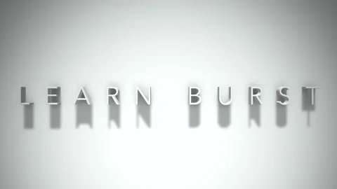 Learn burst 3D title animation with shadows on a white background Stock Footage 297456377