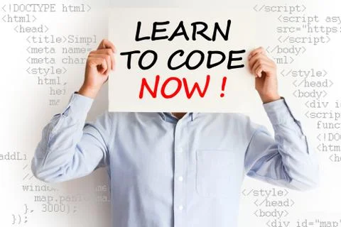 Learn to code or to become a web developer 스톡 사진