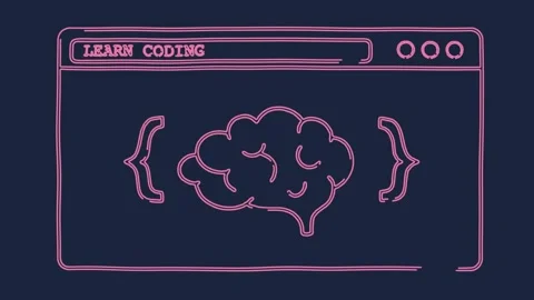 Learn Coding programming language software and mobile app development animation Stock Footage 264964149
