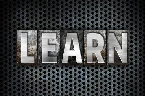 Learn Concept Metal Letterpress Type Stock Illustration