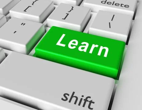 Learn concept. Word Learn on button of computer keyboard Illustrazione stock