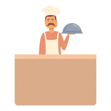 Learn cook icon cartoon vector. Food cooking Stock Illustration