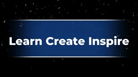 Learn Create Inspire text on blue banner. Motivational quote for creative 動画素材 340250656