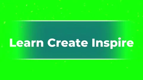 Learn Create Inspire text on green screen. Motivational typography for creative Stock Footage 340250657